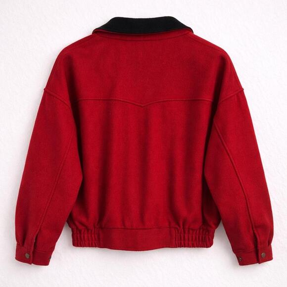 Vintage 90s Red Wool Bomber Jacket Australian Outback Collection - Picture 2 of 3